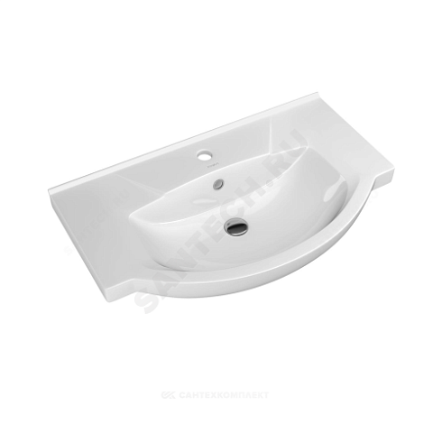 Умывальник мебельный Элеганс 75 белый Kirovit (Кировская керамика) купить в интернет-магазине инженерного оборудования в Санкт-Петербурге