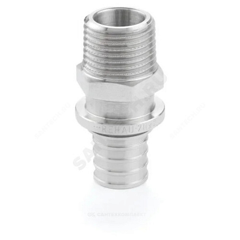 Муфта для PE-X латунь оц Дн 20х1/2 НР RAUTHERM S Rehau 12685701001 купить в интернет-магазине инженерного оборудования в Санкт-Петербурге