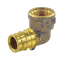 Угольник для PE-X латунь Дн 25х3/4 ВР Q&E Uponor 1023026 (1008775) купить в интернет-магазине инженерного оборудования в Санкт-Петербурге