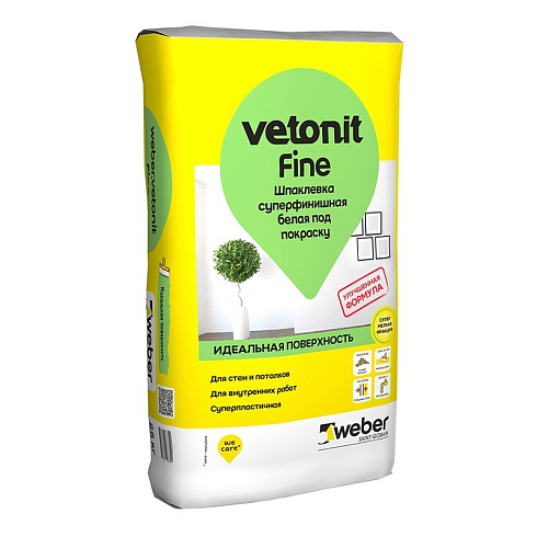Шпаклевка суперфинишная Vetonit Fine белая, 25 кг купить в интернет-магазине инженерного оборудования в Санкт-Петербурге