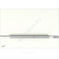 Кнопка для инсталляции белая Alca Plast STRIPE-GL1200 купить в интернет-магазине инженерного оборудования в Санкт-Петербурге