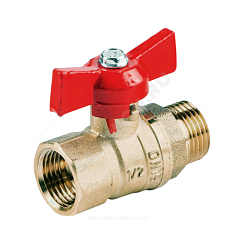 Кран шаровой латунь Стандарт 231 аналог 11б27п1 Ду 20 Ру40 ВР/НР полнопроходной бабочка ГАЛЛОП 107188 купить в интернет-магазине инженерного оборудования в Санкт-Петербурге
