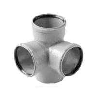 Крестовина PP-H 2-плоскостная серая Дн 110х110х110 б/нап в/к VALFEX 28110110 купить в интернет-магазине инженерного оборудования в Санкт-Петербурге