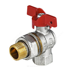 Кран шаровой латунь никель угловой 1011 Euro Ду 15 Ру40 ВР/американка полнопроходной бабочка Aquasfera 1011-01 купить в интернет-магазине инженерного оборудования в Санкт-Петербурге