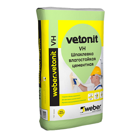 Шпаклевка цементная финишная Vetonit VH серая, 20 кг купить в интернет-магазине инженерного оборудования в Санкт-Петербурге