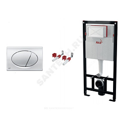 Инсталляция для подвесного унитаза с кнопкой смыва хром Alca Plast AM101/1120-3:1 RU M71-0001 купить в интернет-магазине инженерного оборудования в Санкт-Петербурге