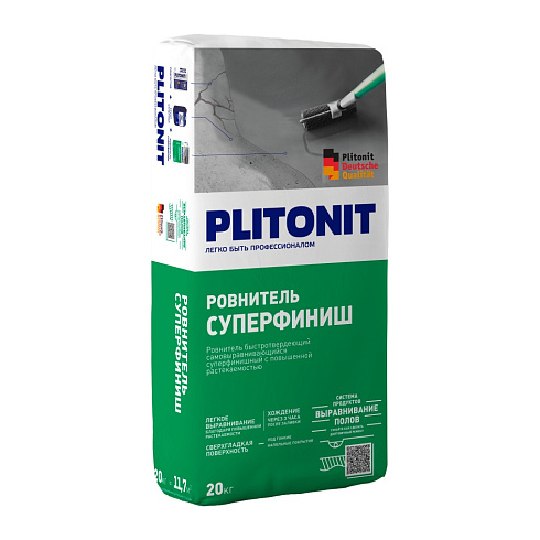 Ровнитель Plitonit СуперФиниш быстротвердеющий самовыравн., 20 кг купить в интернет-магазине инженерного оборудования в Санкт-Петербурге