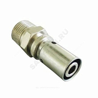 Муфта МП бронза/нерж хром пресс Дн 20х2,5х1/2 НР Cofit P Oventrop 1512065 купить в интернет-магазине инженерного оборудования в Санкт-Петербурге
