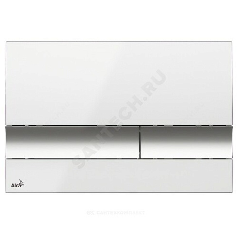 Кнопка для инсталляции белый/хром глянец Alca Plast M1720-1 купить в интернет-магазине инженерного оборудования в Санкт-Петербурге
