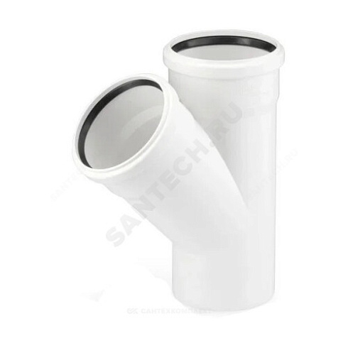 Тройник PP-H бесшумный белый RAUPIANO PLUS Дн 110х110х45гр б/нап в/к Rehau 11229841001 купить в интернет-магазине инженерного оборудования в Санкт-Петербурге