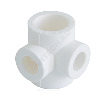 Крестовина PP-R 2-плоскостная белая внутренняя пайка Дн 40х25 VALFEX 10118240/ купить в интернет-магазине инженерного оборудования в Санкт-Петербурге