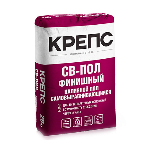 Наливной пол Крепс СВ-пол самовыравнивающийся, 20 кг купить в интернет-магазине инженерного оборудования в Санкт-Петербурге