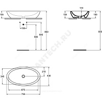 Умывальник мебельный STRADA 75 без отверстия п/смес Ideal Standard K078501 купить в интернет-магазине инженерного оборудования в Санкт-Петербурге