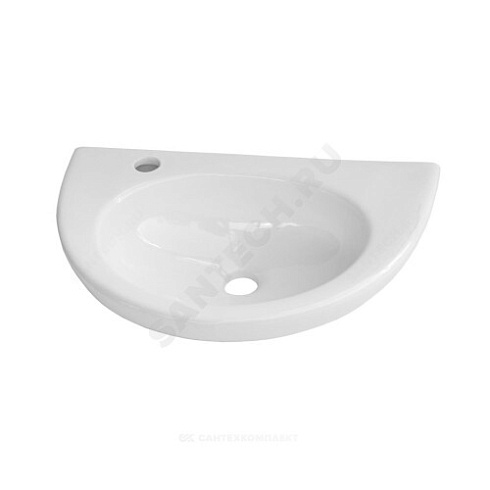 Умывальник подвесной УЮТ 50 смеситель с левой стороны белый Лобненский стройфарфор купить в интернет-магазине инженерного оборудования в Санкт-Петербурге