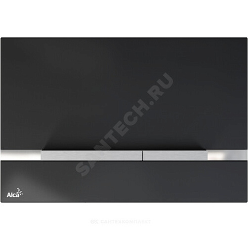 Кнопка для инсталляции черная Alca Plast STRIPE-GL1204 купить в интернет-магазине инженерного оборудования в Санкт-Петербурге