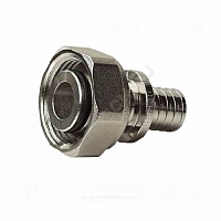 Муфта для PE-X латунь никель Дн 20х3/4 накидная гайка с евроконусом RAUTITAN Rehau 11691761001 купить в интернет-магазине инженерного оборудования в Санкт-Петербурге