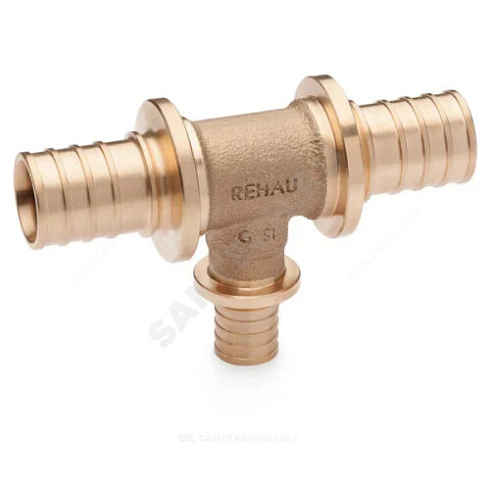 Тройник переходной для PE-X бронза Дн 32х25х32 RAUTITAN PLATINUM RX Rehau 13777381001 купить в интернет-магазине инженерного оборудования в Санкт-Петербурге