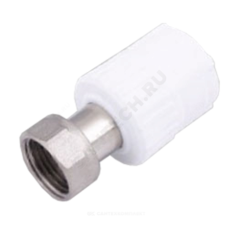 Муфта PP-R комбинированная белая с накидной гайкой Дн 32х1 1/4 VALFEX 10139132 купить в интернет-магазине инженерного оборудования в Санкт-Петербурге