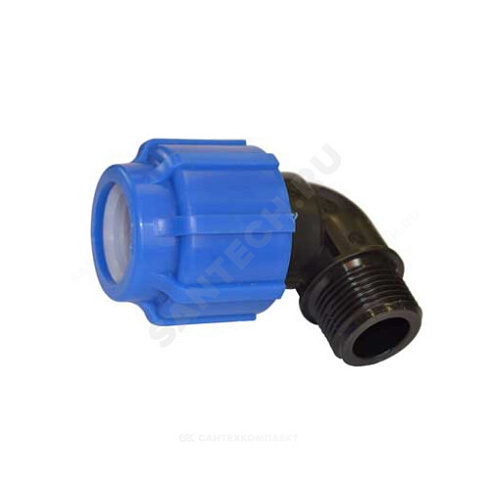 Отвод компрессионная ПЭ НР Дн 20х1/2х90гр Ру16 VALFEX 1210012420012 купить в интернет-магазине инженерного оборудования в Санкт-Петербурге