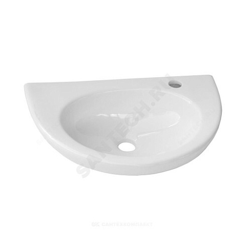 Умывальник подвесной УЮТ 50 смеситель с правой стороны белый Лобненский стройфарфор купить в интернет-магазине инженерного оборудования в Санкт-Петербурге