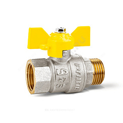 Кран шаровой латунь никель газ Pride Ду 20 Ру40 ВР/НР полнопроходной бабочка аналог 11б27п LD 47.20.В-Н.Б . купить в интернет-магазине инженерного оборудования в Санкт-Петербурге