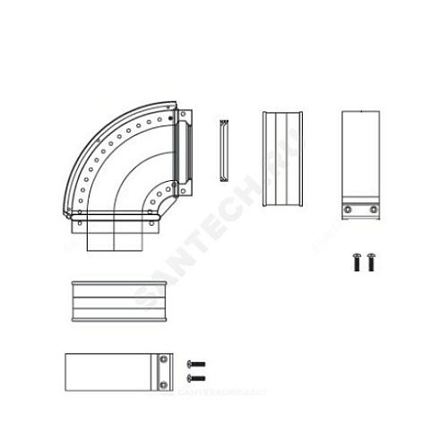 Отвод коаксиальный алюминий 60/100 мм 90 гр для котлов Ягуар/Рысь Protherm 3003200383 купить в интернет-магазине инженерного оборудования в Санкт-Петербурге