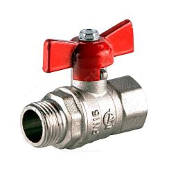 Кран шаровой латунь никель Стандарт 231 аналог 11б27п1 Ду 20 Ру16 ВР/НР полнопроходной бабочка ГАЛЛОП 103189 купить в интернет-магазине инженерного оборудования в Санкт-Петербурге