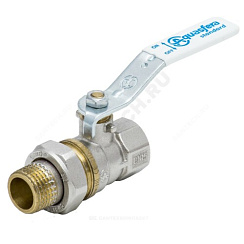 Кран шаровой латунь никель 1106 Standard Ду 15 Ру40 ВР/американка полнопроходной рычаг Aquasfera 1106-01 купить в интернет-магазине инженерного оборудования в Санкт-Петербурге