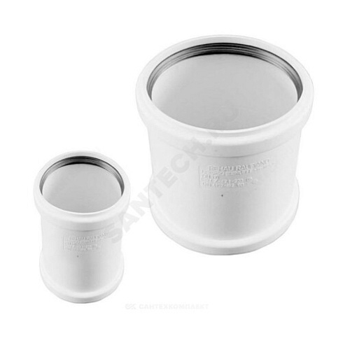 Муфта PP-H ремонтная бесшумная белая RAUPIANO PLUS Дн 160 б/нап в/к Rehau 11240481001 купить в интернет-магазине инженерного оборудования в Санкт-Петербурге
