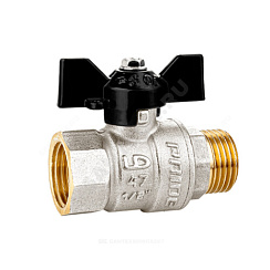 Кран шаровой латунь никель Pride Ду 20 Ру40 ВР/НР полнопроходной бабочка аналог 11б27п1 LD 47.20.В-Н.Б . купить в интернет-магазине инженерного оборудования в Санкт-Петербурге