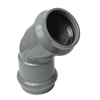 Отвод НПВХ серый SDR26 Дн 110х45гр Ру10 двухраструбный напорный в/к 2181076 купить в интернет-магазине инженерного оборудования в Санкт-Петербурге