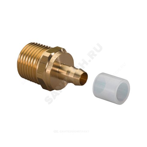 Штуцер для PE-X латунь Дн 9,9х1/2 НР в/к кольцо Minitec Uponor 1005265 купить в интернет-магазине инженерного оборудования в Санкт-Петербурге