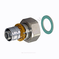 Муфта МП латунь пресс Дн 32х1 1/4 с накидной гайкой S-PRESS PLUS Uponor 1070610 (1015301) купить в интернет-магазине инженерного оборудования в Санкт-Петербурге