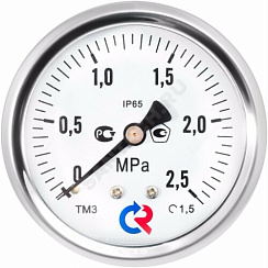 Манометр гидрозаполненный ТМ-320Т.20 осевой Дк63мм 0-1,6 МПа кл.1,5 G1/4 силикон Росма 00000030733 купить в интернет-магазине инженерного оборудования в Санкт-Петербурге