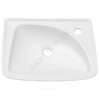 Умывальник подвесной Мотив 45 смеситель с правой стороны белый Лобненский стройфарфор купить в интернет-магазине инженерного оборудования в Санкт-Петербурге