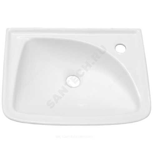 Умывальник подвесной Мотив 45 смеситель с правой стороны белый Лобненский стройфарфор купить в интернет-магазине инженерного оборудования в Санкт-Петербурге