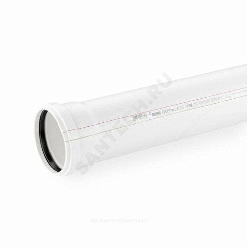 Труба PP-H с раструбом бесшумная белая RAUPIANO PLUS Дн 50х1,8 б/нап L=3,0м в/к Rehau 11209341222 купить в интернет-магазине инженерного оборудования в Санкт-Петербурге