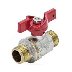 Кран шаровой латунь никель 1005 Euro Ду 15 Ру40 НР полнопроходной бабочка Aquasfera 1005-01 купить в интернет-магазине инженерного оборудования в Санкт-Петербурге