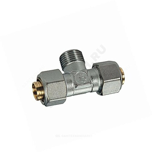 Тройник МП латунь обжим Дн 26х3/4 НР R568AM Giacomini R568MX062 купить в интернет-магазине инженерного оборудования в Санкт-Петербурге
