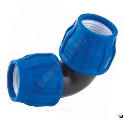 Отвод компрессионный ПЭ переходной Дн 25х20х90гр VALFEX 121001222520 купить в интернет-магазине инженерного оборудования в Санкт-Петербурге