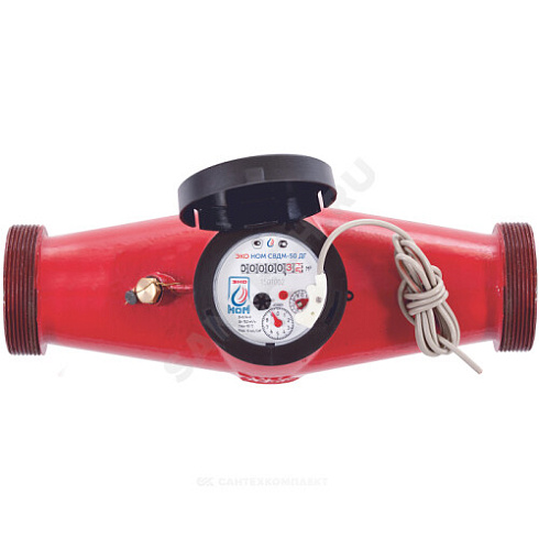 Счётчик г/в и х/в крыльчатый многоструйный Ду 50 Ру16 90С L=300мм резьба импульсный В/К ЭКО НОМ СВДМ50-005 купить в интернет-магазине инженерного оборудования в Санкт-Петербурге