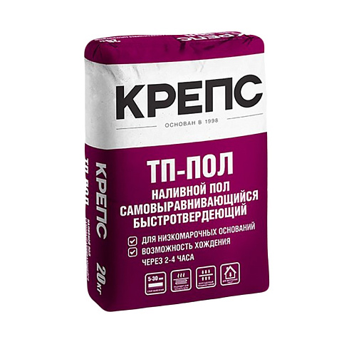 Наливной пол Крепс ТП-пол самовыравнивающийся, 20 кг купить в интернет-магазине инженерного оборудования в Санкт-Петербурге
