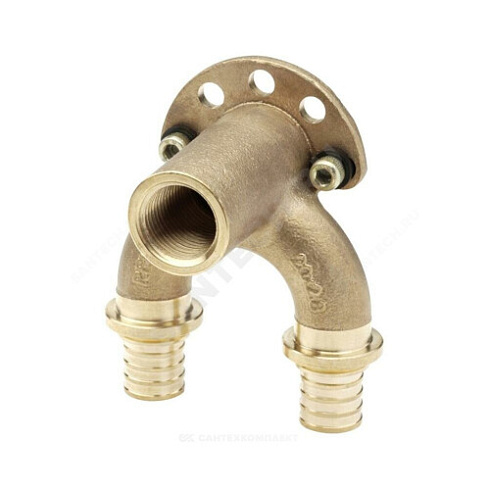 Водорозетка проходная для PE-X бронза Дн 20х1/2 ВР короткая RAUTITAN RX+ Rehau 14564041001 купить в интернет-магазине инженерного оборудования в Санкт-Петербурге