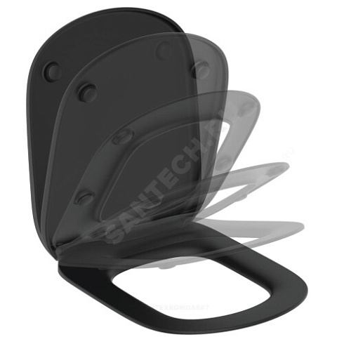 Сиденье для унитаза TESI черное Soft close Ideal Standard T3529V3 купить в интернет-магазине инженерного оборудования в Санкт-Петербурге