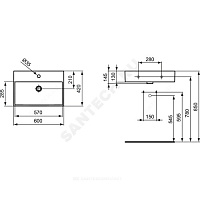 Умывальник подвесной STRADA 60 Ideal Standard K077801 . купить в интернет-магазине инженерного оборудования в Санкт-Петербурге