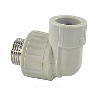 Угольник PP-R комбинированный серый НР Дн 20х3/4 VALFEX 10126220Г купить в интернет-магазине инженерного оборудования в Санкт-Петербурге