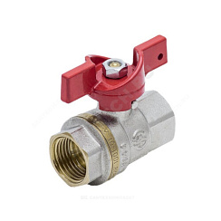 Кран шаровой латунь никель 1002 Euro Ду 25 Ру25 ВР полнопроходной бабочка Aquasfera 1002-03 купить в интернет-магазине инженерного оборудования в Санкт-Петербурге