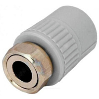 Муфта PP-R комбинированная серая с накидной гайкой Дн 20х1/2 VALFEX 10139020Г купить в интернет-магазине инженерного оборудования в Санкт-Петербурге
