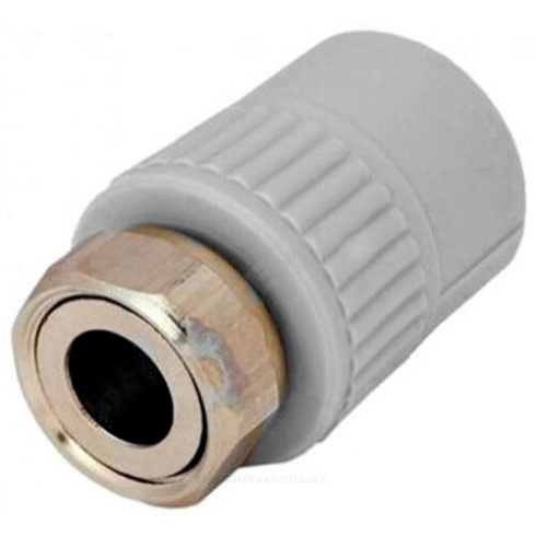 Муфта PP-R комбинированная серая с накидной гайкой Дн 20х1/2 VALFEX 10139020Г купить в интернет-магазине инженерного оборудования в Санкт-Петербурге