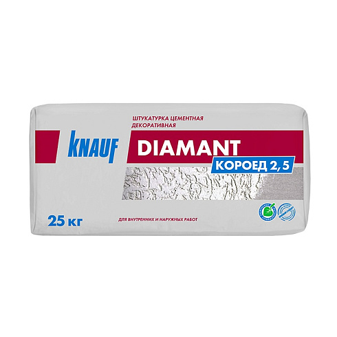 Штукатурка декоративная Knauf Diamant короед 2,5 мм, 25 кг купить в интернет-магазине инженерного оборудования в Санкт-Петербурге